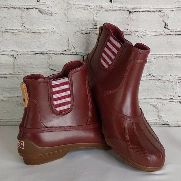 Sperry Shoes - SPERRY 'SYREN COVE' RAIN BOOTS LEATHER PULL STRAP